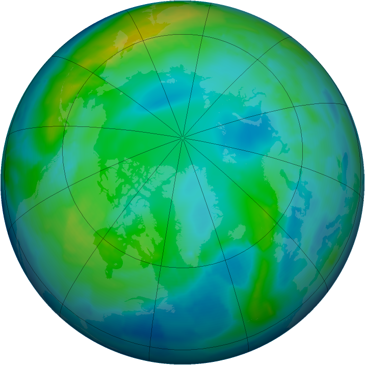 Arctic ozone map for 14 November 2012